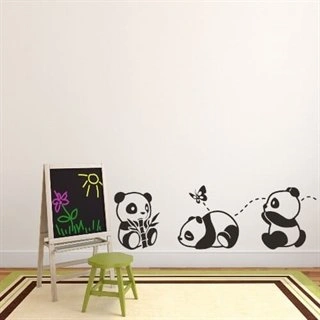 3 søde pandabjørne - wallstickers