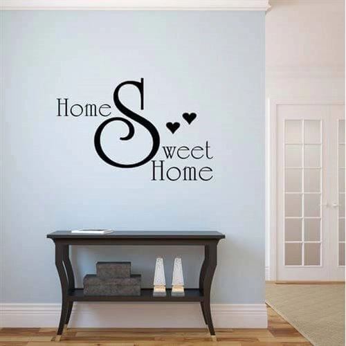 Wallstickers med tekst og tre små hjerter