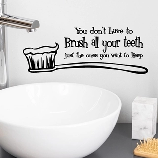 Veggdekor til badet med Børst alle tennene dine