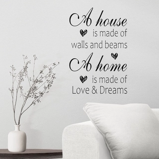 Veggdekor med teksten A Home is made of Love