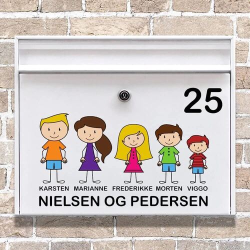 Postkasse – Wallsticker med hele familien