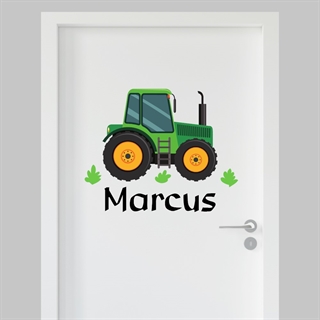Dør-stickers traktor grøn