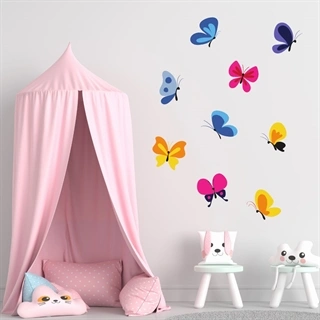 vegg klistremerker sommerfugler i mange vakre forskjellige farger