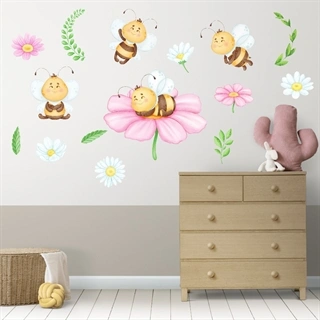 Wallstickers med blomsterbier