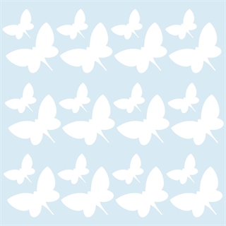 24 hvite sommerfugler wallstickers