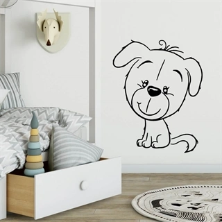 WALLSTICKER MED SØT HUND 3