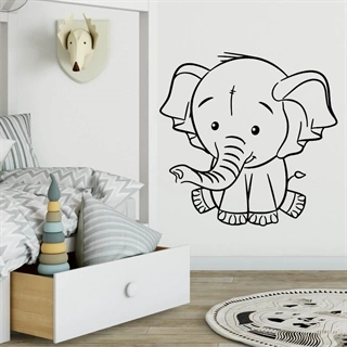 WALLSTICKER MED SØT ELEFANT 6