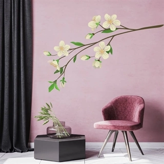 Grein med sandfargede blomster - wallsticker
