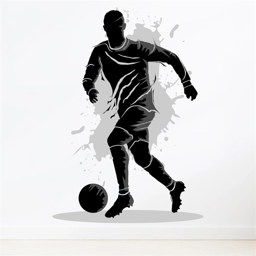 Fotballspiller med skygge som veggklistremerke