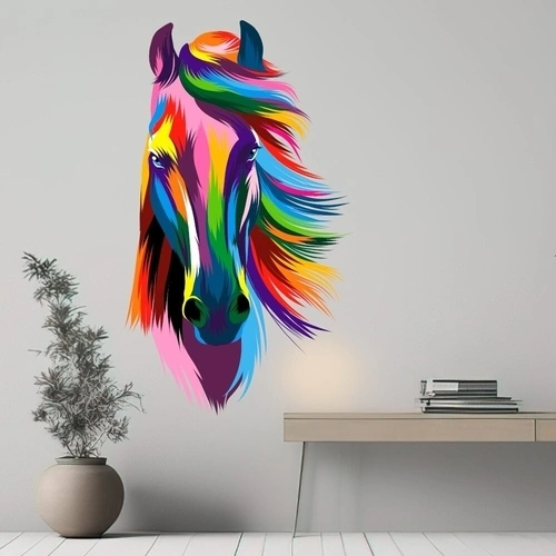 Wallsticker hestehodeportrett i mange farger