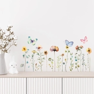 Akvarell blomster eng veggdekor