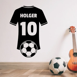 Fotballspillertrøye eget navn - Wallsticker