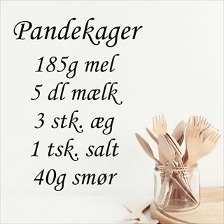 Oppskrift på pannekaker - veggdekor