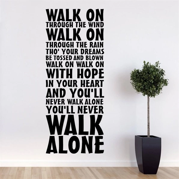 Wallsticker med Liverpools supportersang - You\'ll never walk alone