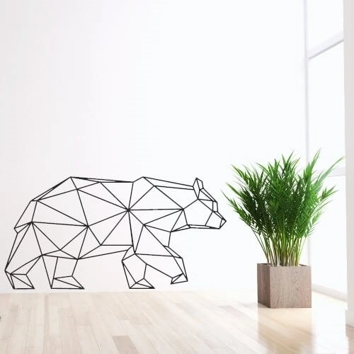 Stor wallsticker med geometrisk bjørn