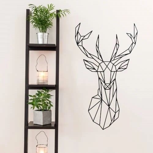 Flott wallsticker med en geometrisk hjort