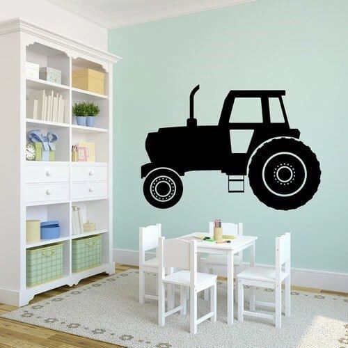 Wallstickers med stor traktor 60 x 80 cm