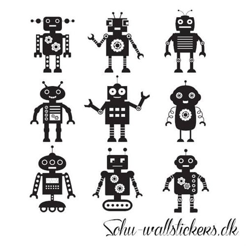 Wallstickers - 9 roboter 