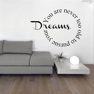 Wallstickers med engelsk tekst – Pursue your dreams