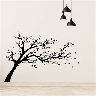 Trær med flygende blader - wallsticker