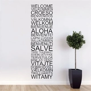Velkommen på mange språk - wallstickers