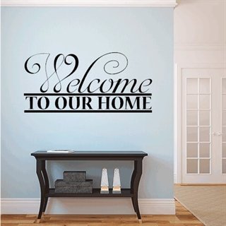 Wallsticker med tekst - Welcome to our home