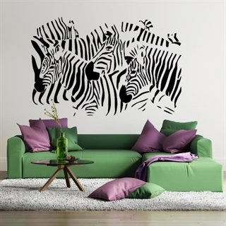 Zebraer i flok - wallstickers